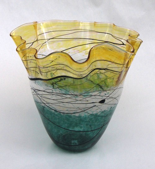 Click to view detail for DB-878 Glass Vase-Sunrise Fluted $275